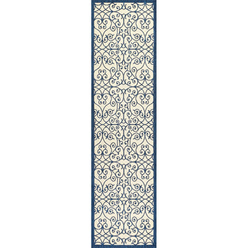 Madrid Vintage Filigree Textured Weave Indoor/outdoor Runner Rug